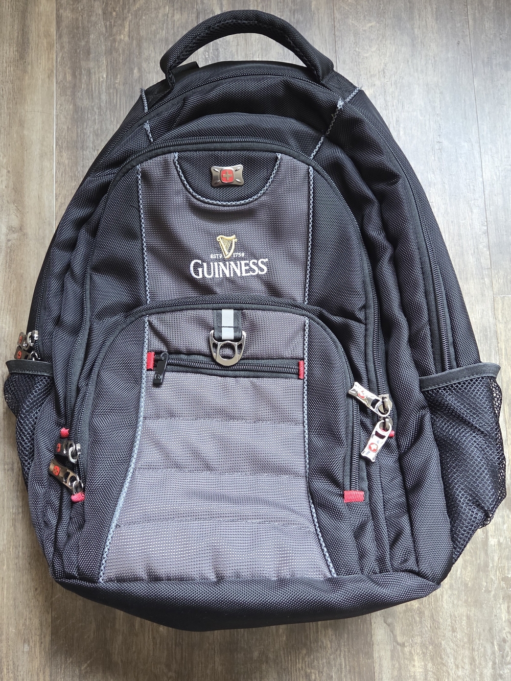 Wenger Black and Gray Laptop Backpack W/ Guinness Logo